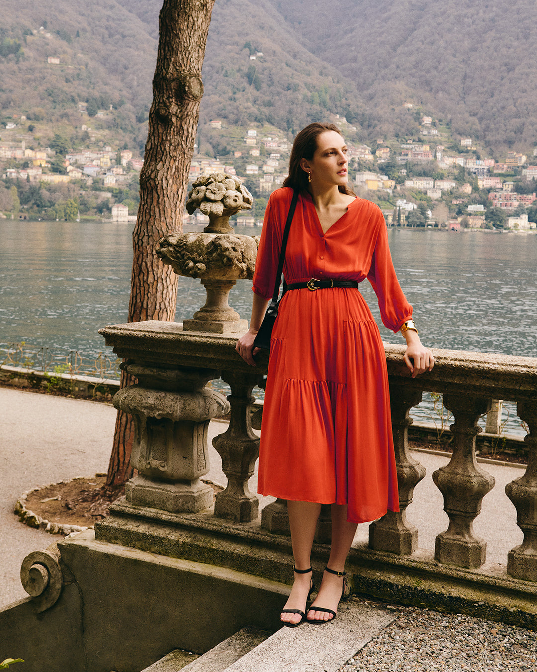 Tencel Gathered Panel Dress