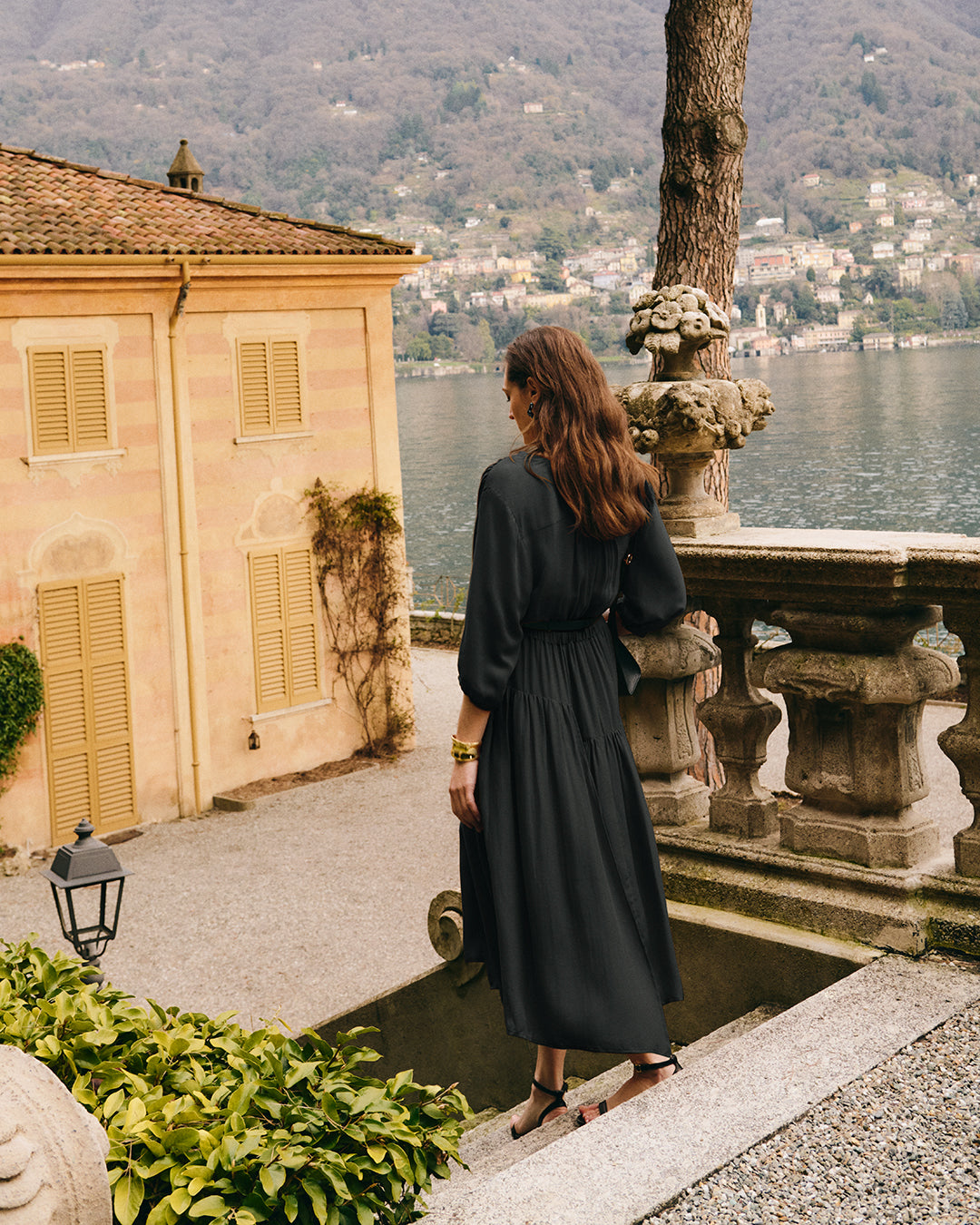 Tencel Gathered Panel Dress