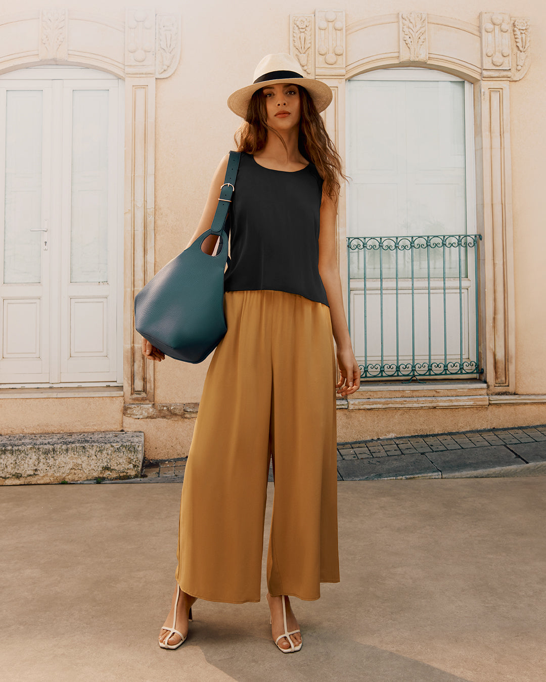 Washable Silk Cropped Overlay Tank