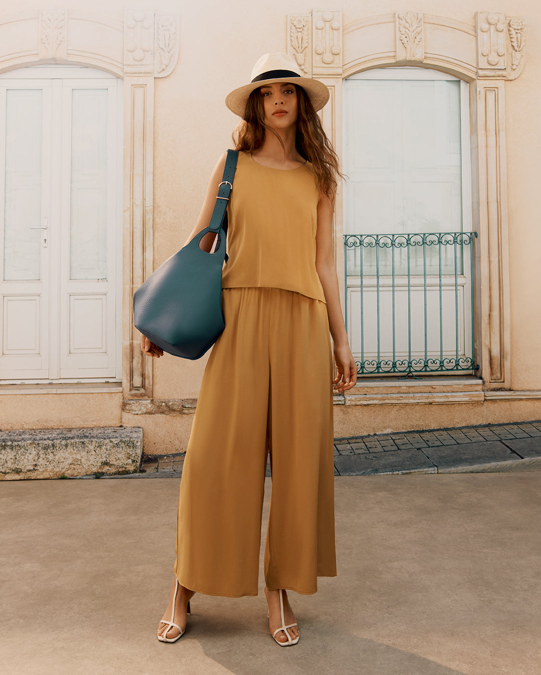 Washable Silk Cropped Overlay Tank