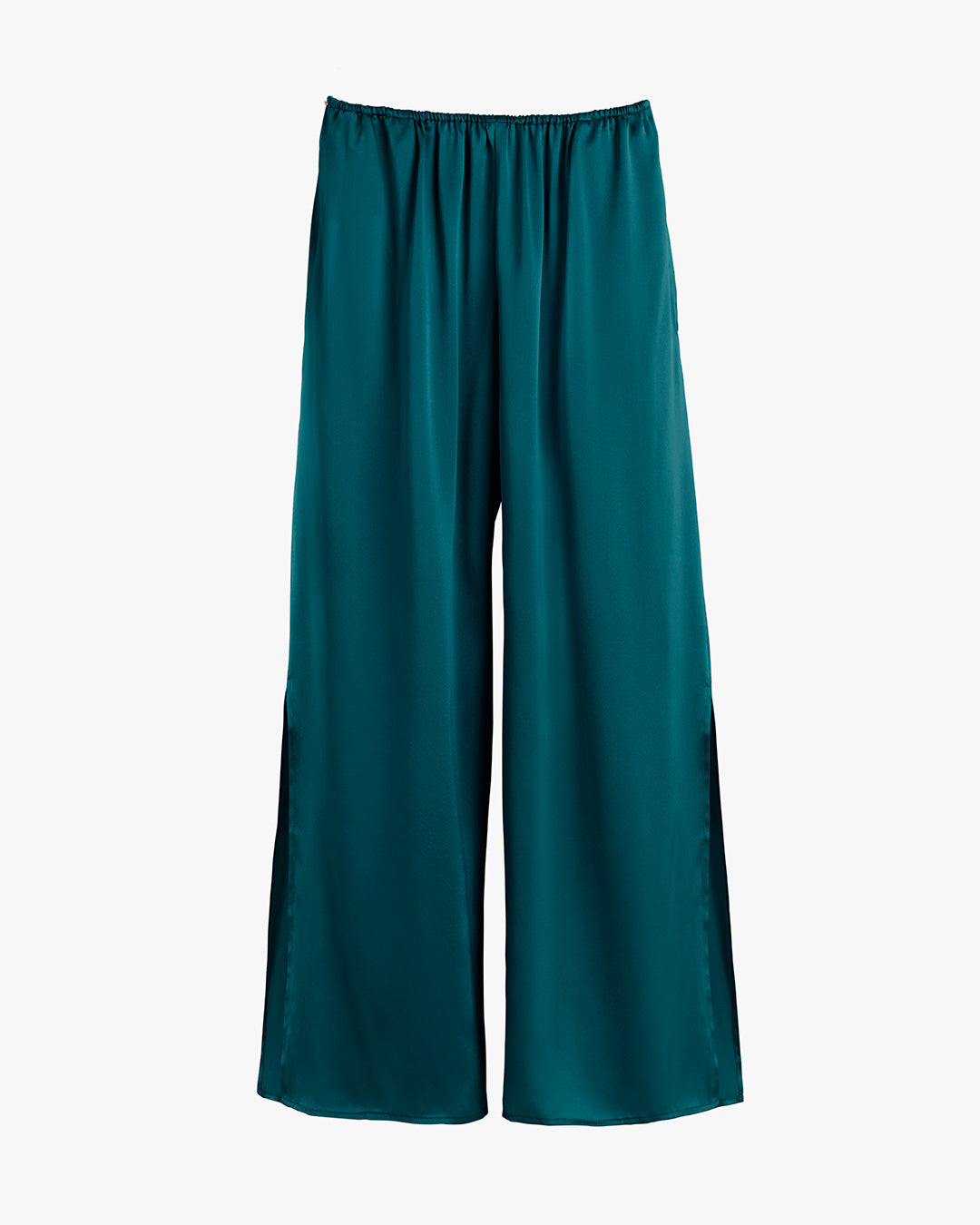 Washable Charmeuse Cropped Wide-Leg Pant