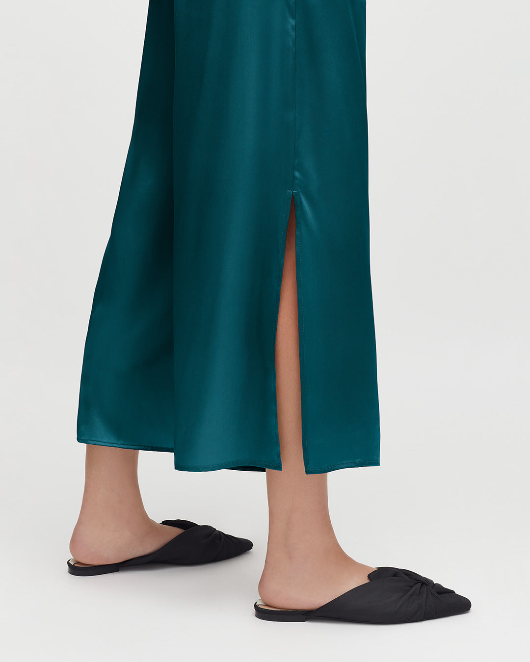Washable Charmeuse Cropped Wide-Leg Pant