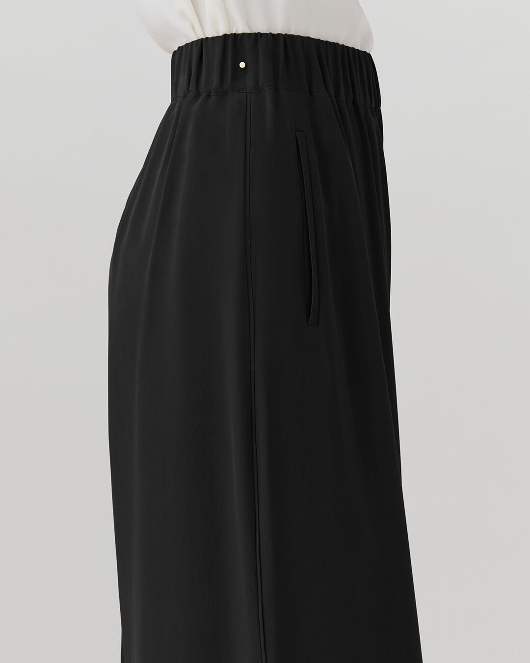 Washable Silk Wide-Leg Cropped Pant