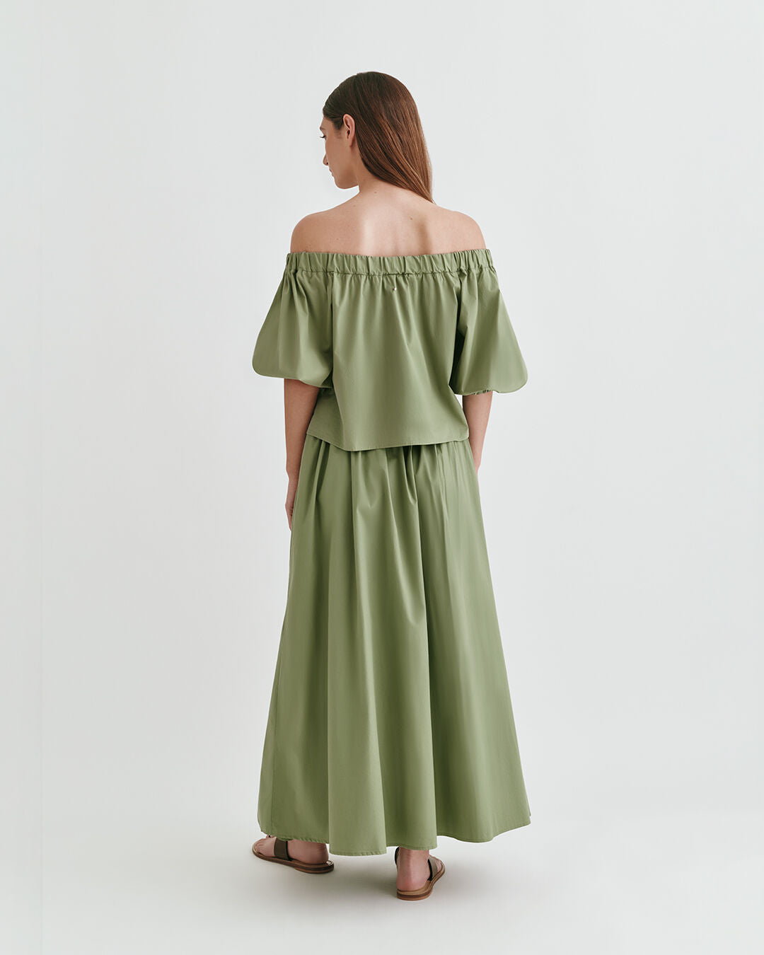 Poplin Off-The-Shoulder Cropped Top