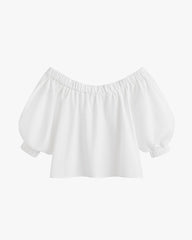 Poplin Off-The-Shoulder Cropped Top
