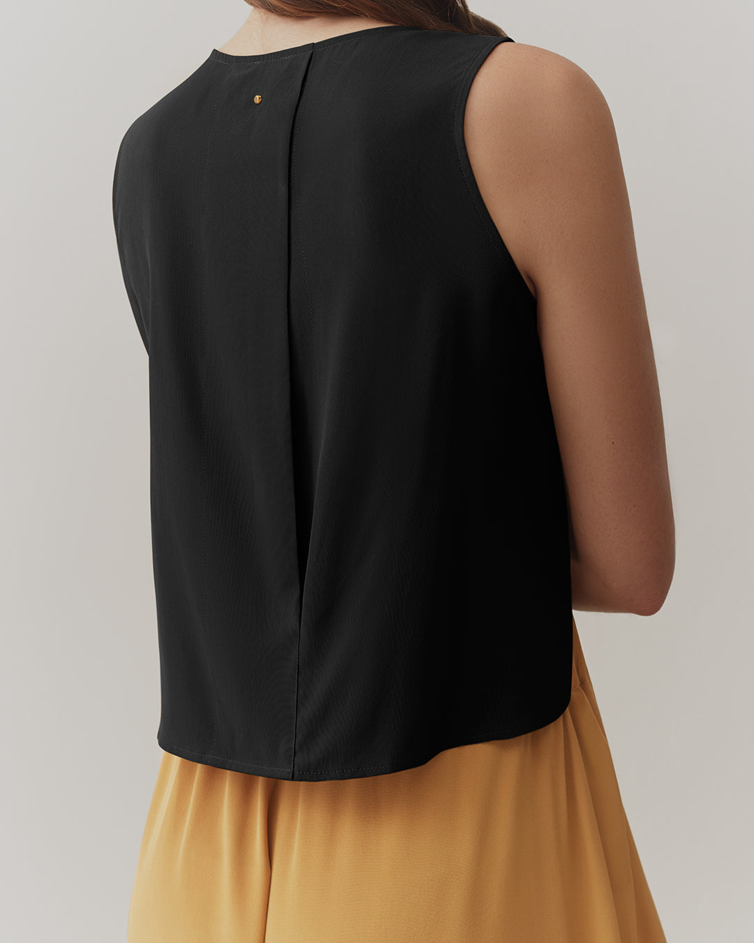 Washable Silk Cropped Overlay Tank