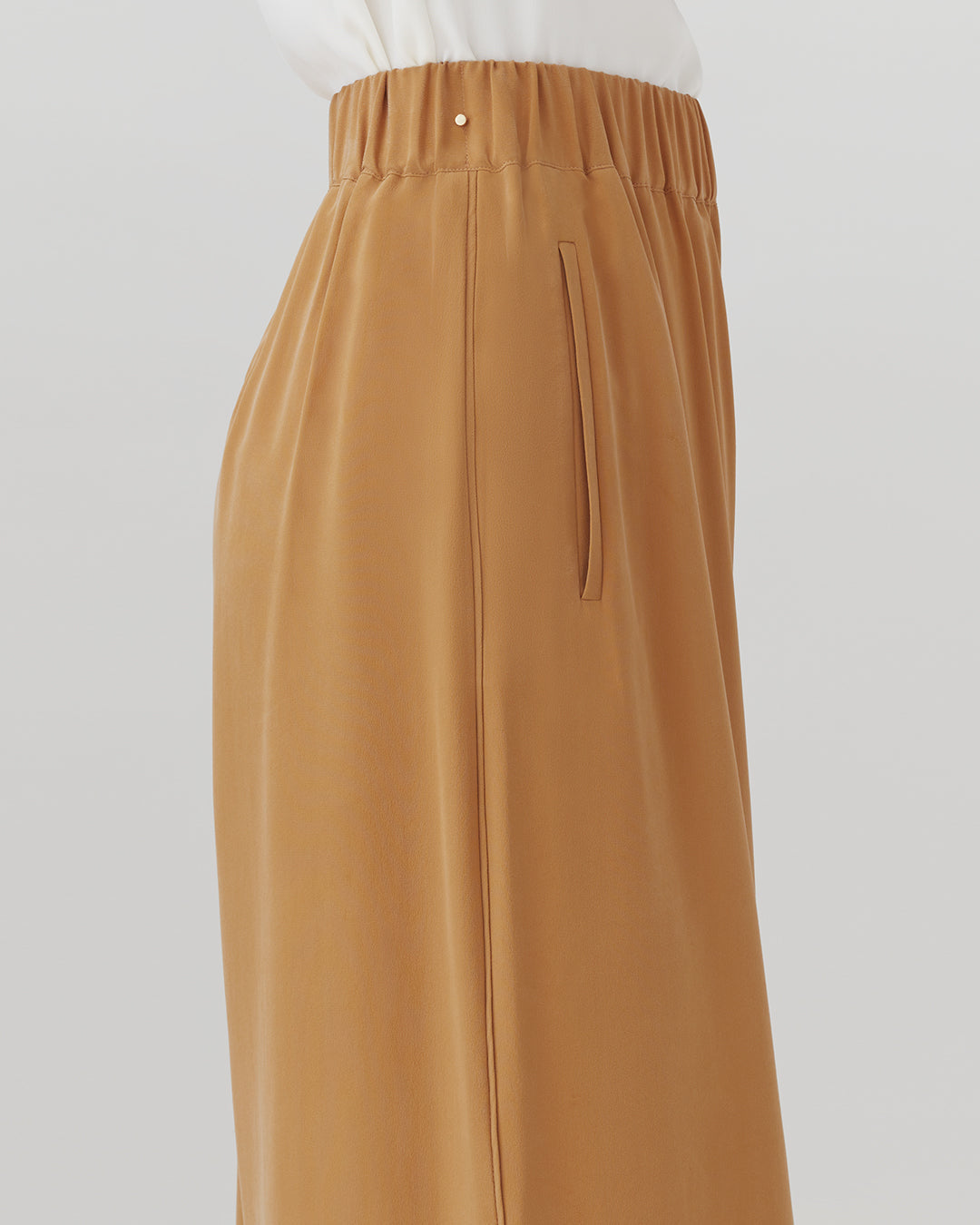 Washable Silk Wide-Leg Cropped Pant