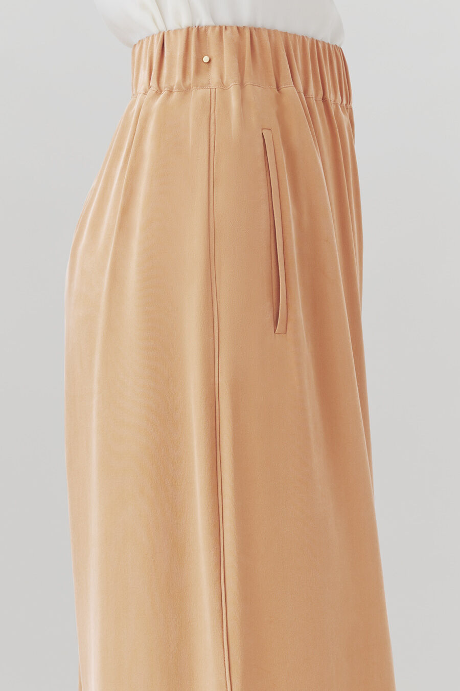 Washable Silk Wide-Leg Cropped Pant