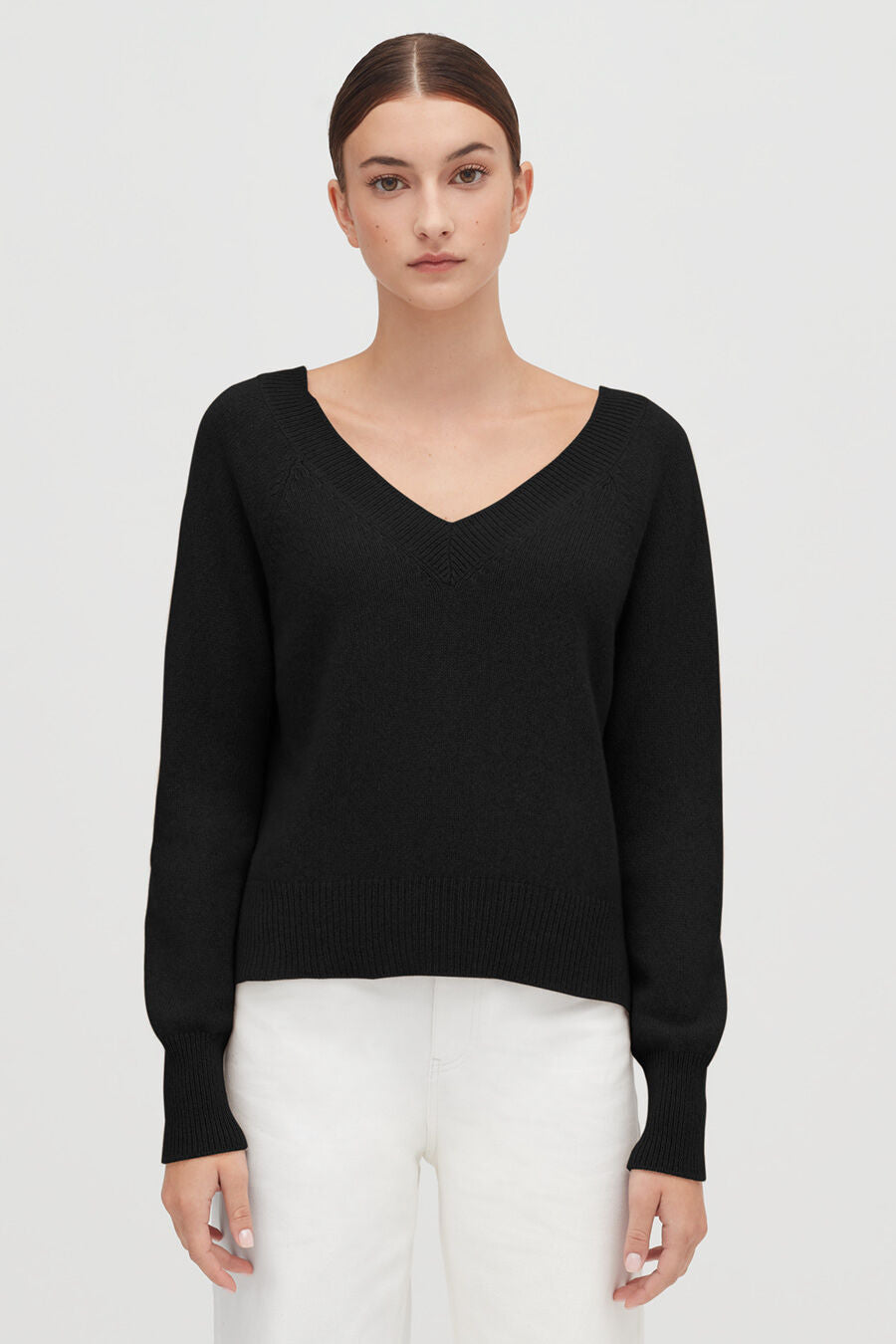 Cashmere Deep V-Neck Sweater