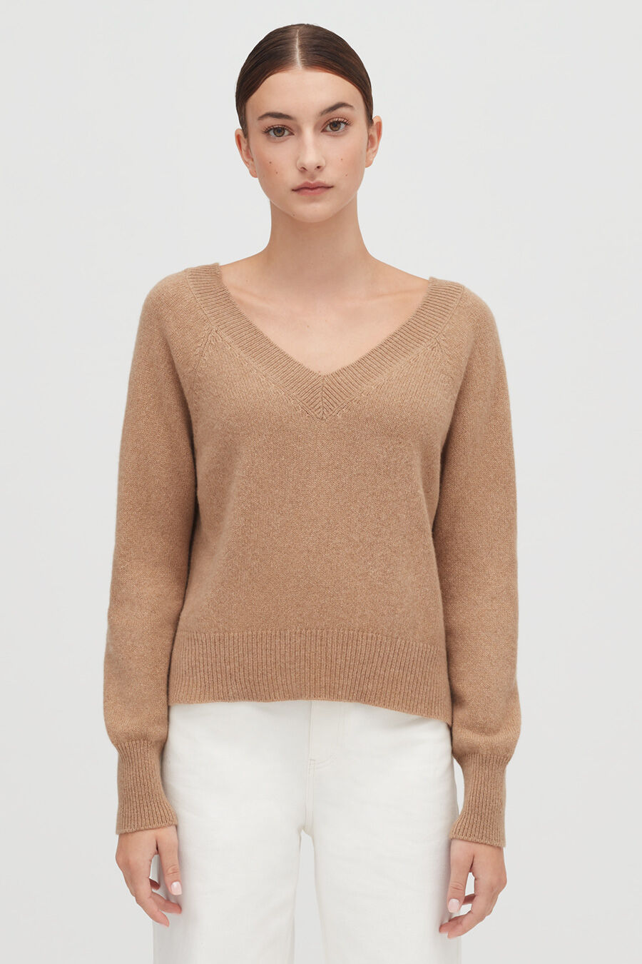 Cashmere Deep V-Neck Sweater