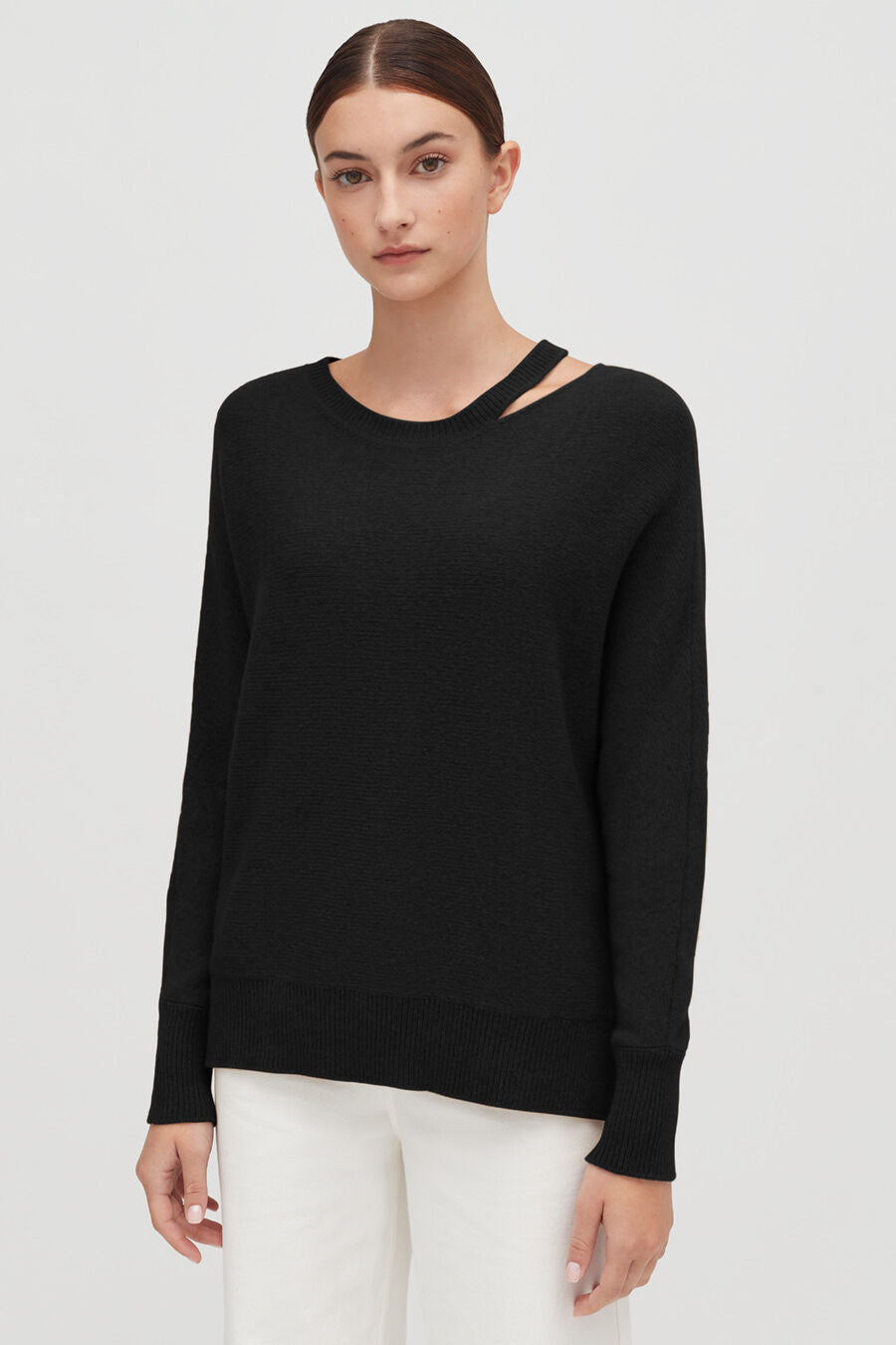 Recycled Cashmere Split-Neck Sweater