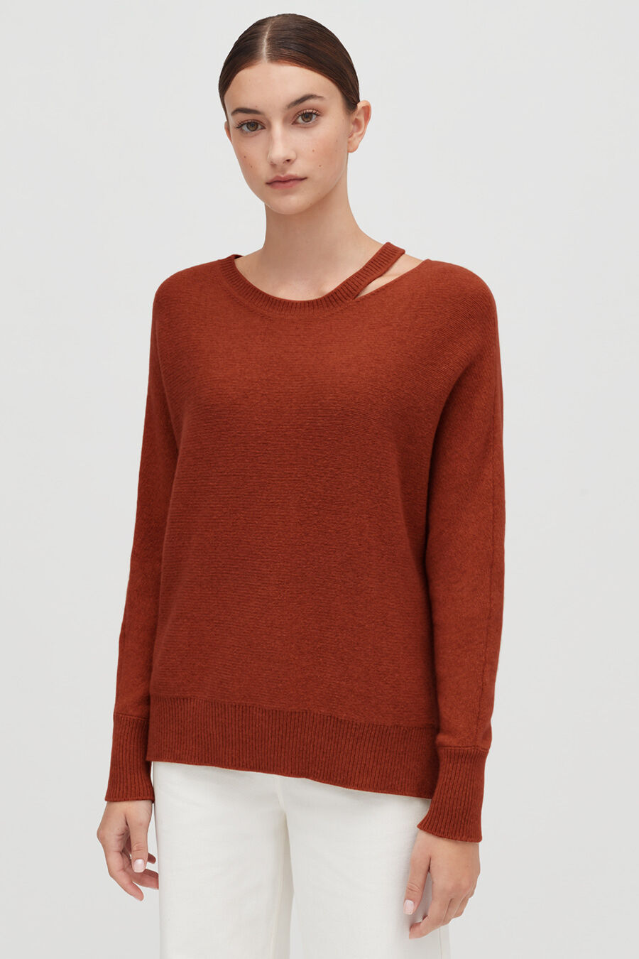 Recycled Cashmere Split-Neck Sweater