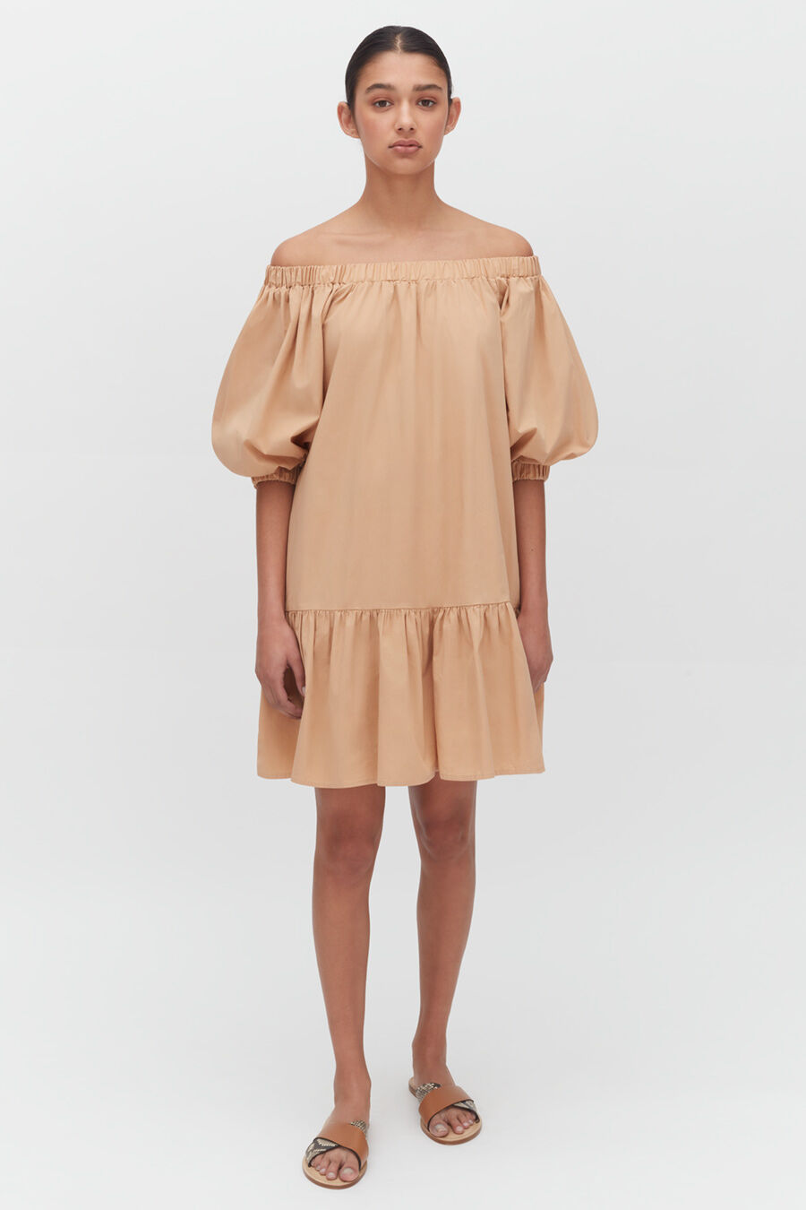 Poplin Off The Shoulder Dress