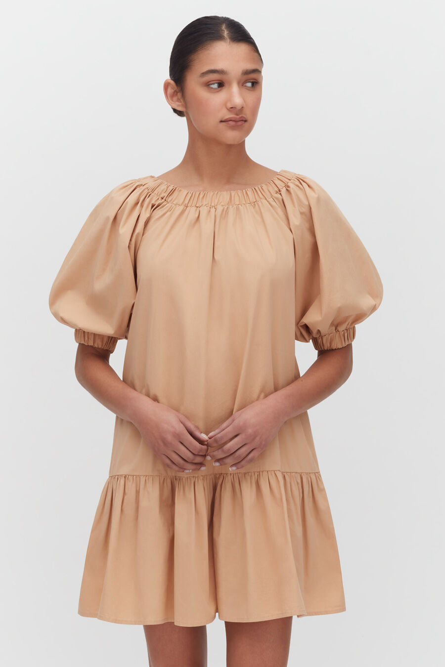 Poplin Off The Shoulder Dress