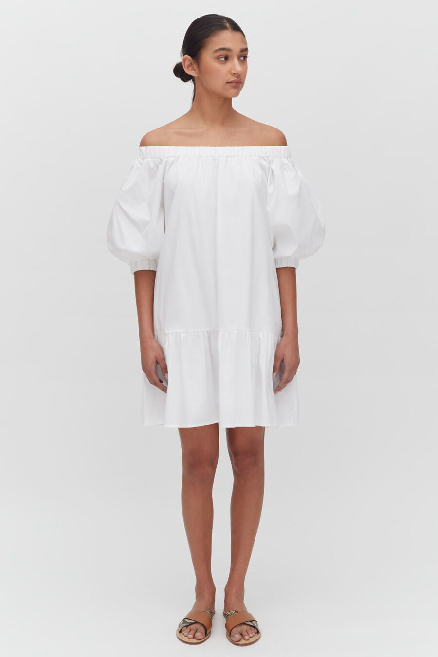 Poplin Off The Shoulder Dress