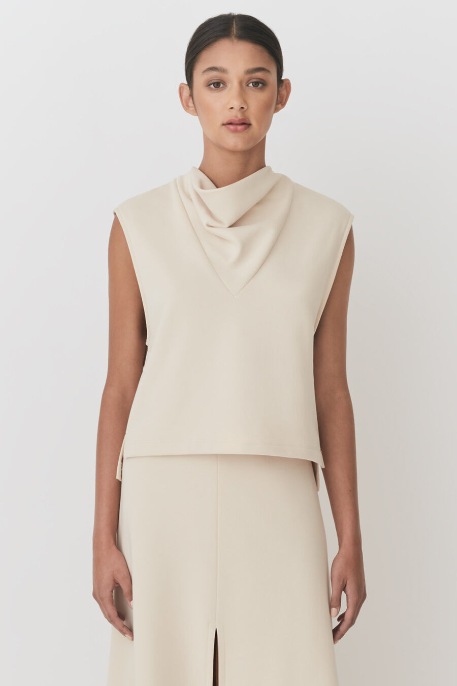 Terry Gusset Neckline Top