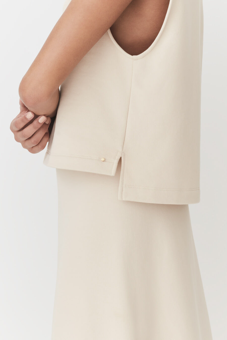 Terry Gusset Neckline Top