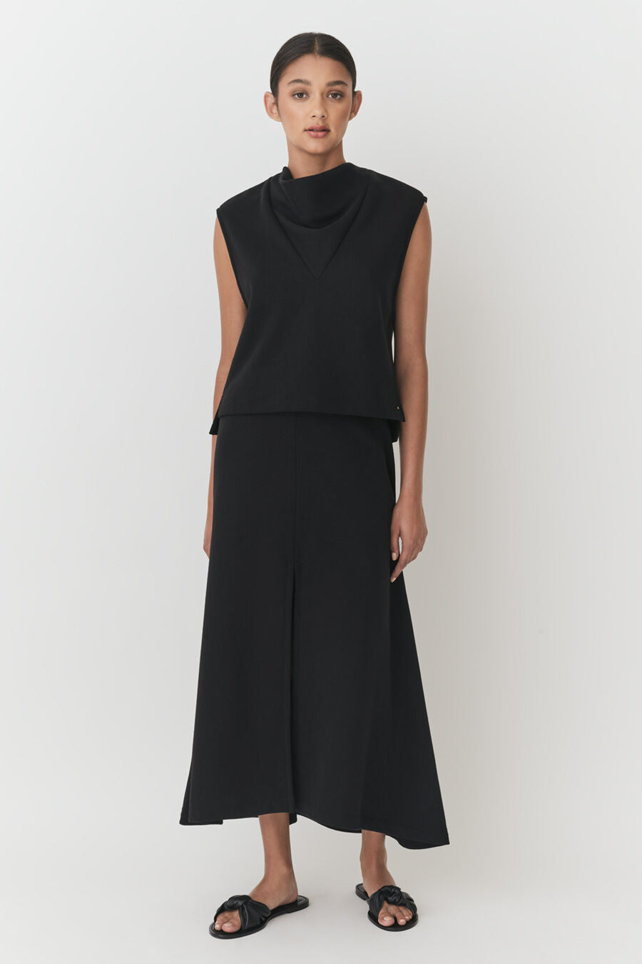 Terry Split Front Skirt