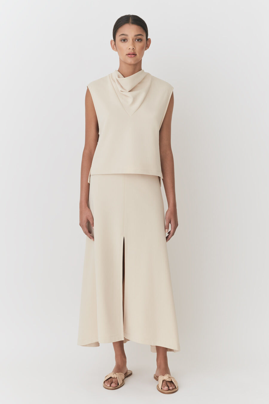 Terry Split Front Skirt