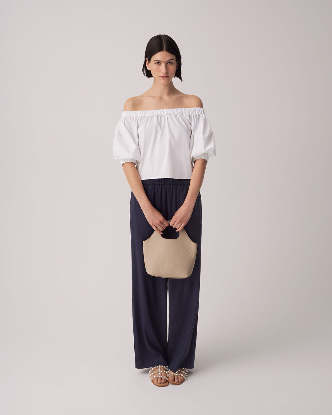 Poplin Off-The-Shoulder Cropped Top