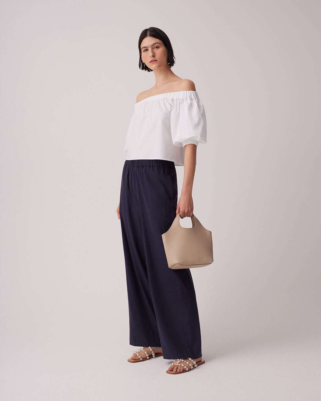 Poplin Off-The-Shoulder Cropped Top