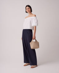 Poplin Off-The-Shoulder Cropped Top