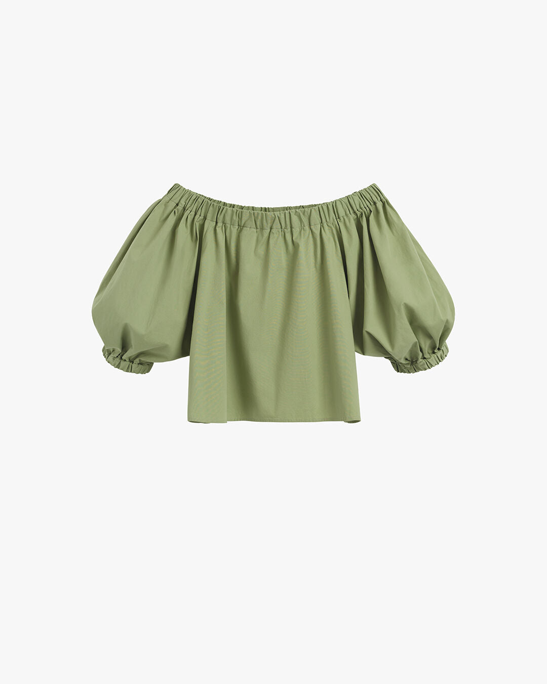 Poplin Off-The-Shoulder Cropped Top
