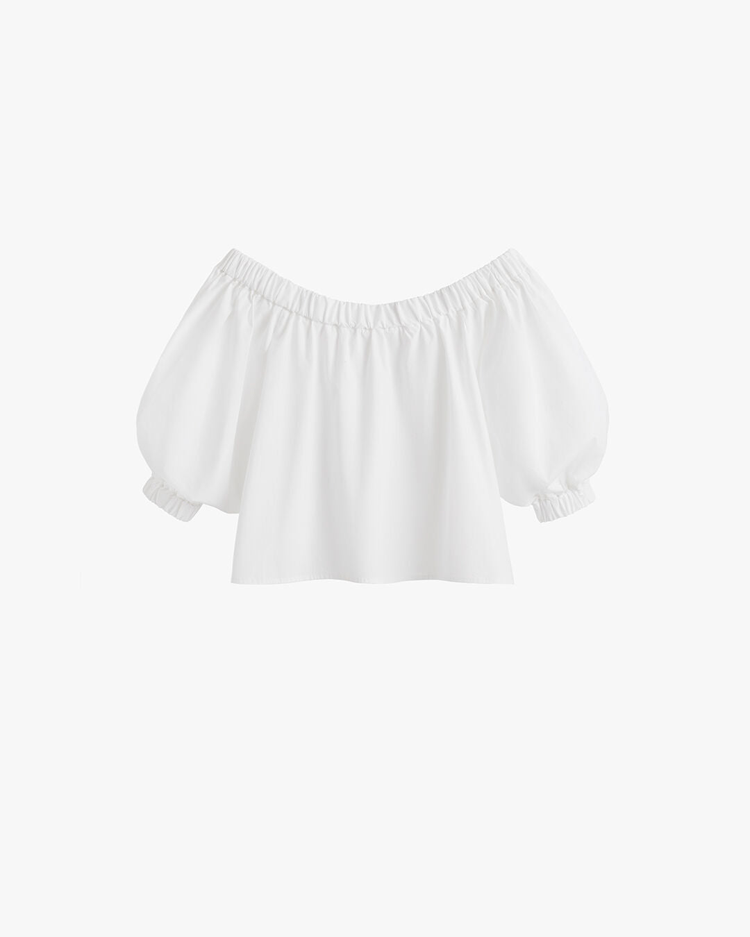 Poplin Off-The-Shoulder Cropped Top
