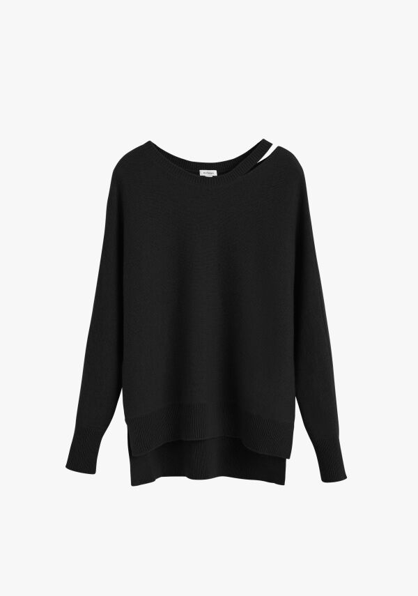 Recycled Cashmere Split-Neck Sweater