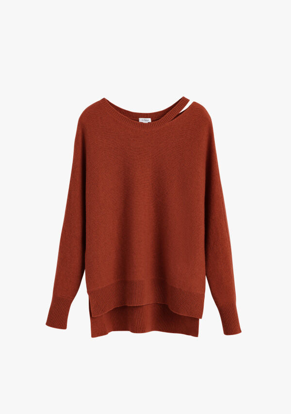 Recycled Cashmere Split-Neck Sweater