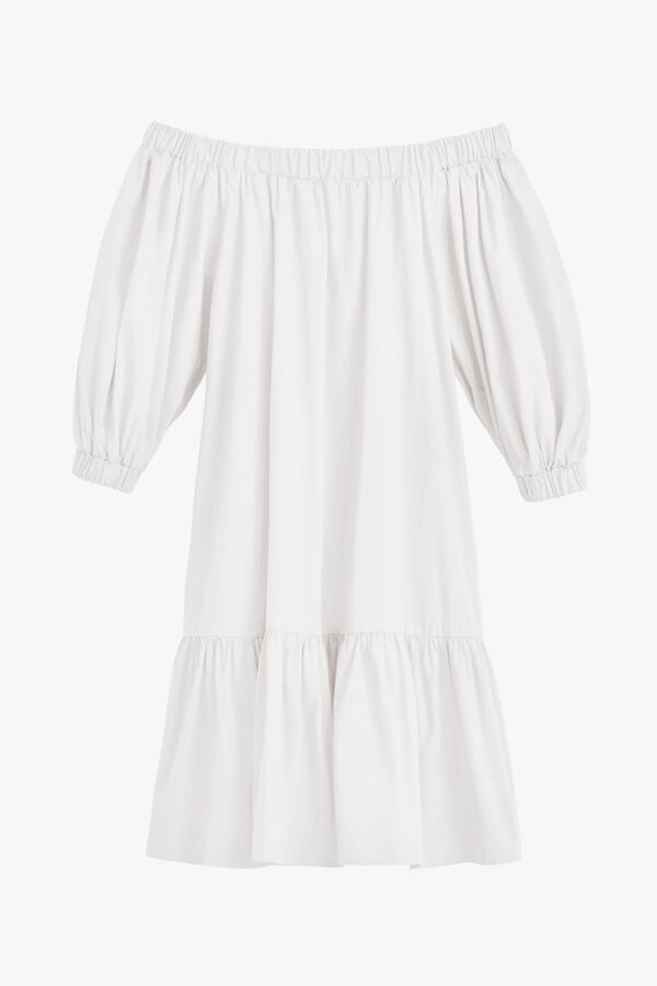 Poplin Off The Shoulder Dress