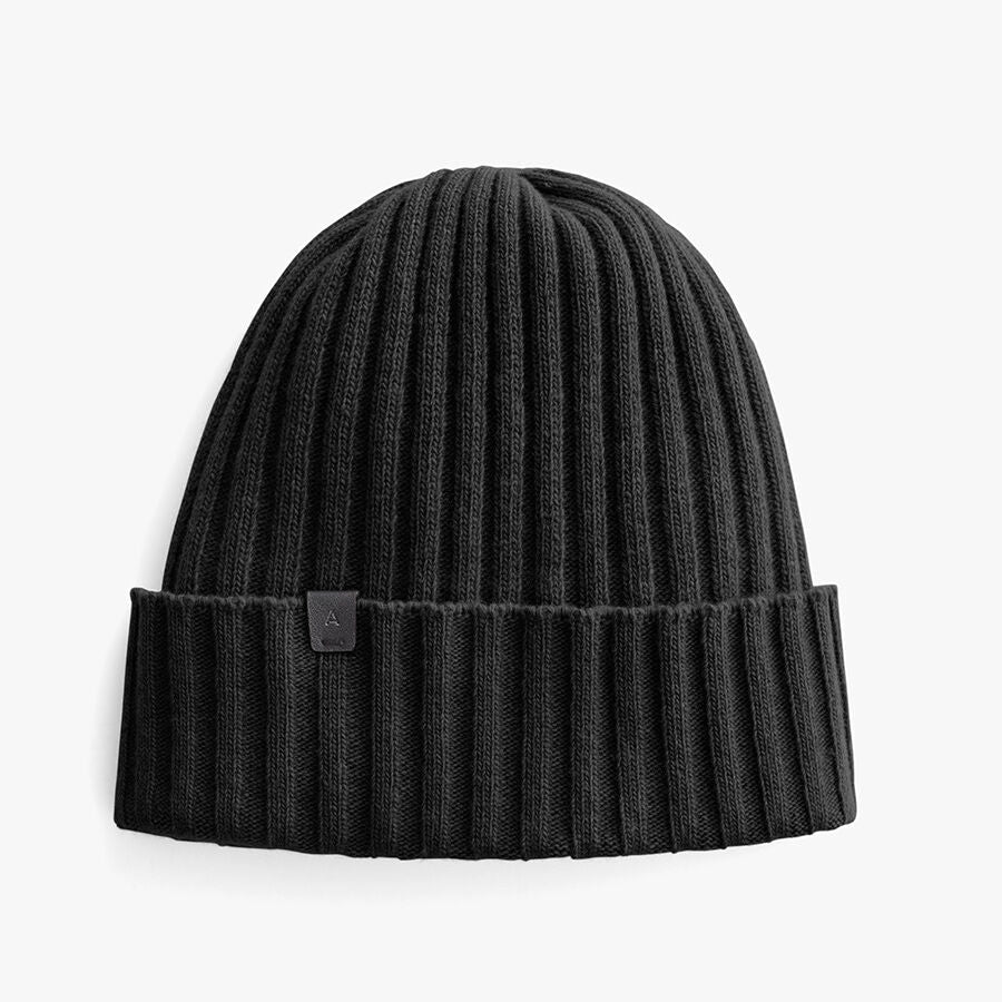 Mens Wool Cashmere Ribbed Beanie